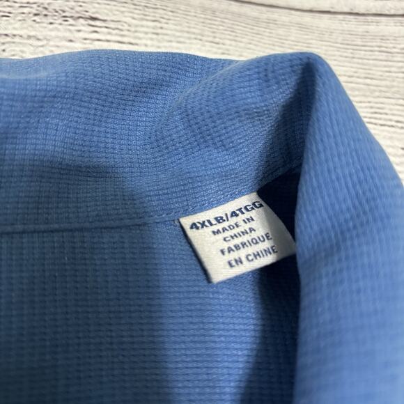 Tommy Bahama Mens Size 4XLB Button Up Silk Blend Short Sleeve Shirt Blue - Picture 9 of 10